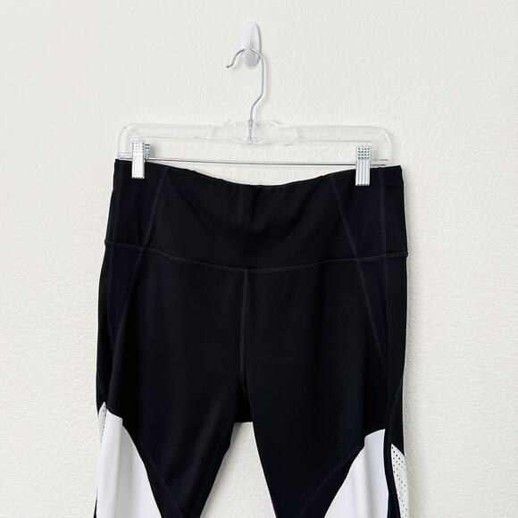 [Athleta] Black Colorblock High Rise Mesh Precision 7/8 Tight Legging Sz Large L - Picture 3 of 10